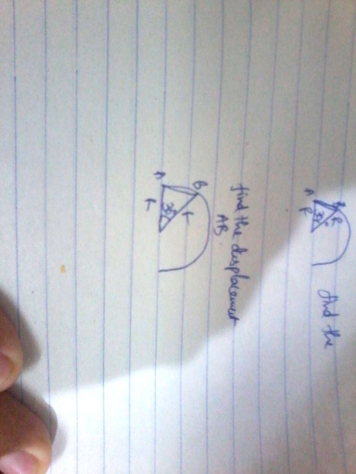 Question image for In this question find displacement ab and send me